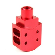 NEW ALUMINUM RED Compact Tanker Style Muzzle Brake - 9MM 1/2x36 OR .223 1/2x28