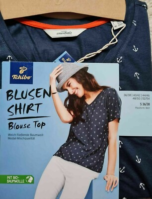 Damen Blusenshirt Mit Bio-Baumwolle Gr. S 36/38  TCM 