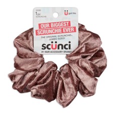 Scunci All Hair All Day Comfy Hold Hair Scrunchie, Velvet Pink, 1-Count