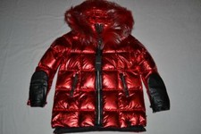 Authentic Rudsak Womens Takada Metallic Red Down Fur Jacket Gloves All Sizes