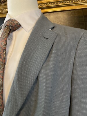 NWT $1395 Armani Collezioni 44L Italy Made Linen Silk Gray Texture Blazer 1518E0