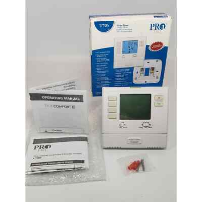 PRO1 IAQ T705 5/1/1 Programmable Electronic Thermostat 2H/ 2C Stages. Used