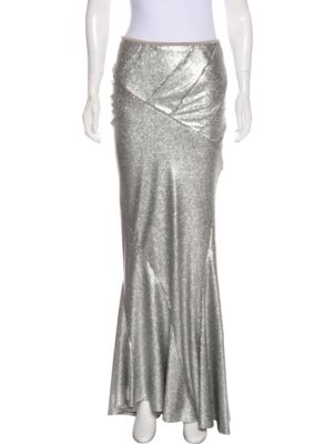 silver sequin maxi skirt