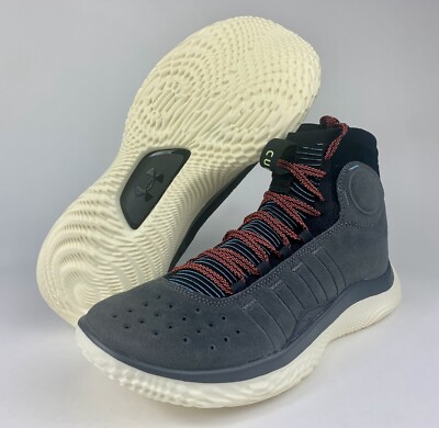 Rare Men s Size 10 Under Armour UA Curry 4 FloTro Mid Jet Gray Basketball Shoes