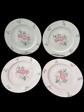 Gorham Lady Anne Pink Rose Salad Plates (Set of 4)