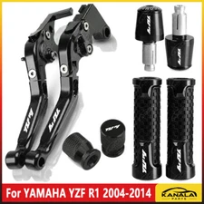 For YAMAHA YZFR1 YZF R1 2004-2014 CNC Handle Grips Cap Brake Clutch Levers Set