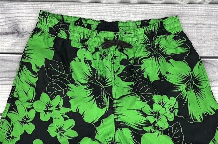 BAÑADOR POLO RALPH LAUREN FORRADO DE MALLA Para Hombre Talla Mediana NEGRO/VERDE FLORAL Foto 3 de 4