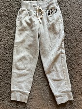 GapFit Boys Drawstring Gray Solid Pants Youth M Zipper Pockets EUC