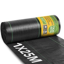 BLOSTM Woven Weed Control Membrane Fabric Sheet Grass Ground Garden Cover 1x25M