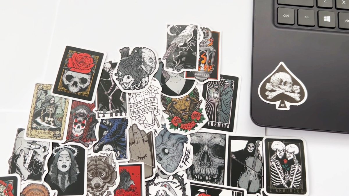 Produktbild von Wandsticker Bedom Wallpaper Schädel Halloween Wings Aufkleber Punk Tod