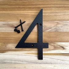 5 Inch Modern Plastic House Numbers and Letters with Hardware Included. Black an