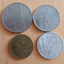 Italien 100-50-20-10 Lire 1956-1962, sehr schön