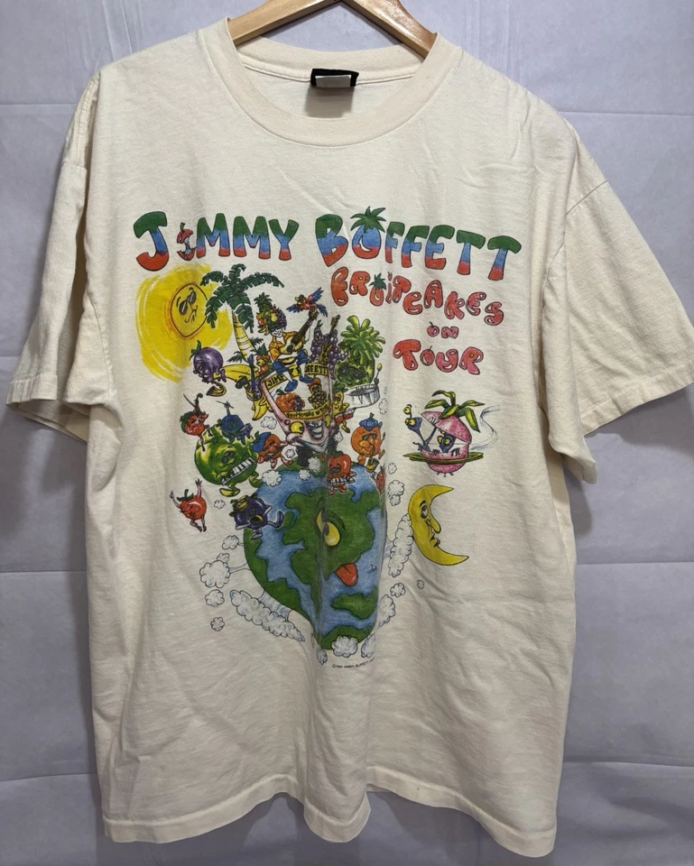 Camisa De Colección Jimmy Buffet 1994 Fruitcakes On Tour Banda de Música Etiqueta GIGANTE XL Para Hombre Foto 2 de 4