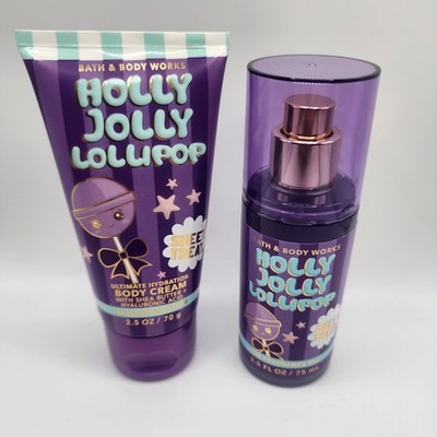 NEW! BATH & BODY WORKS HOLLY JOLLY LOLLIPOP Purple Duo - two 2.5 OZ each