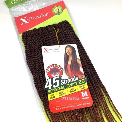 X-Pression Senegal Twist 20'' Hair Extensions 45 Strands 2T1B/350 Crochet Loop
