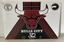 Goose Island Beer Chicago Bulls Metal Sign - Bulls City 312 - NBA Finals