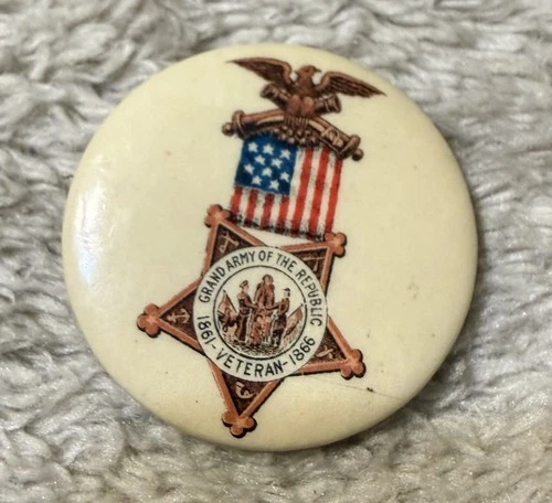 1861-1866 Civil War GAR Grand Army of the Republic Veterans Badge Button Pin