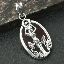 Garnet Gemstone Ethnic Handmade Mermaid Pendant Jewelry For Unisex 2.4