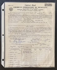 Sons of Champlin Dance Concert Contract Hollywood1968 ORIGINAL signed by Will...