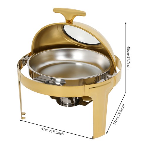 Set buffet piatti sfregamento 2 pezzi acciaio inox scaldavivande e scaldavivande set - Foto 2 di 24