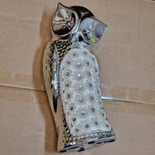 Silver Mille & Ivory Decorative Mille Owl Standing Ornaments LP28324