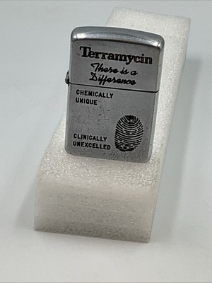 Vintage 1950s Pfizer Terramy Zippo Lighter Pat 2032695 Advertising Promo