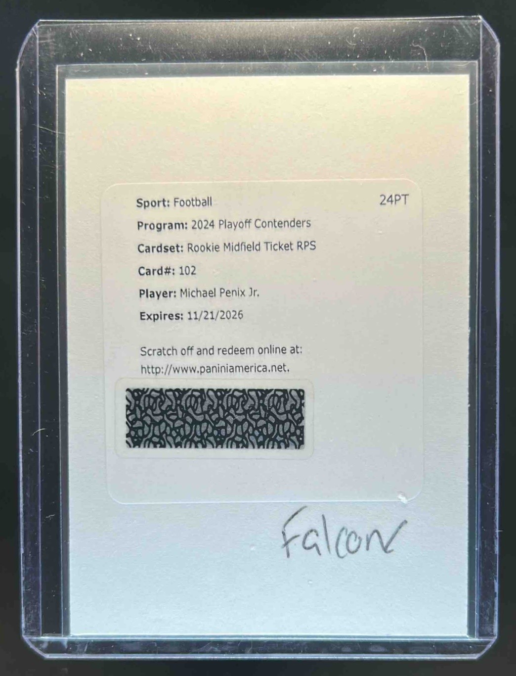 2024 Contenders Michael Penix Jr. Rookie Ticket Auto Redemption Midfield RC #/50
