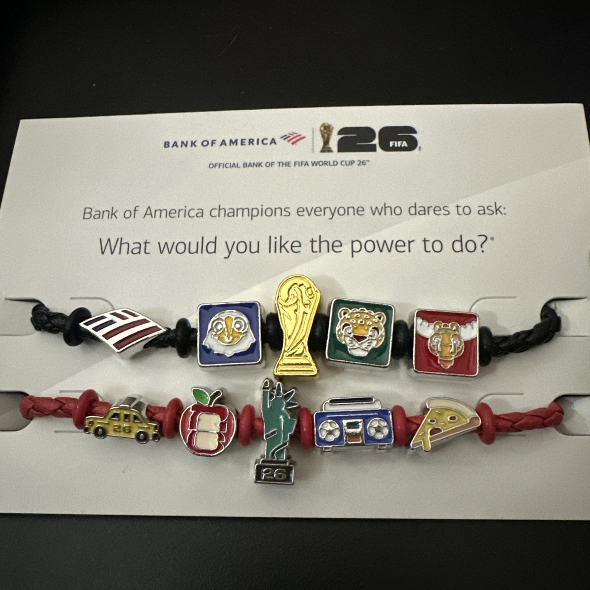 2026 FIFA World Cup Bank of America Charm Bracelets (2) New York
