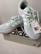 Adidas VL Court 3.0 Skateboarding Shoes Womens US 10 Green White Lace Up IF4470