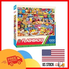 Nostalgic Kids Favorite Foods Puzzle - 1000 Eco-Friendly Pieces with Poster