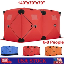 6-8 Person Portable Pop Up Ice Fishing Tent Insulated Shelter Ice Fishing Tent