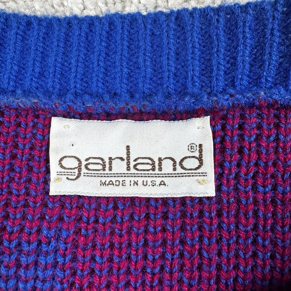 Vtg Garland Cosby Sweater 90s Hip Hop Ski Colorblock Stripes Shaker Knit Size L - Image 2 of 4