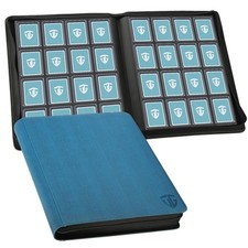 16 Pocket Card Binder for 640 Toploader Cases, 20 Double-Sided Pages, Blue