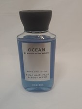 Bath Body Works Ocean Men Signature 3-in-1 Hair, Face Body Wash Travel 3 fl oz