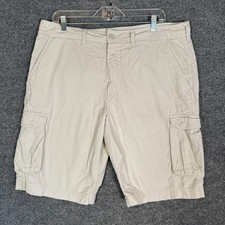 Vintage Nike Shorts Mens 34 Beige Cargo Shorts Y2K Embroidered Swoosh 90s