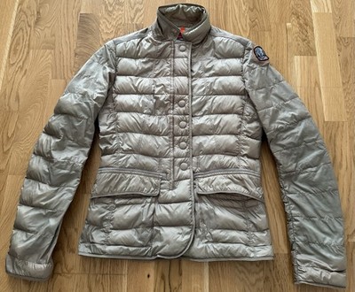 Parajumpers Super Light Weight Down Jacket Women s M Beige Hooded Full Zip