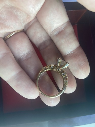 Bellissimo set matrimonio fidanzamento quercia principessa set anelli fiaba due pezzi - Foto 5 di 11