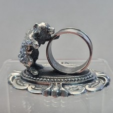 Antique Silver Plated Figural 3D Standing Circus Bear Napkin Ring Wildlife 