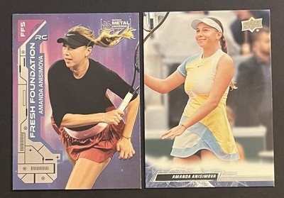 (2) 2023 UPPER DECK GLOSSY AMANDA ANISIMOVA #58 SKYBOX FRESH FOUNDATION #FF5