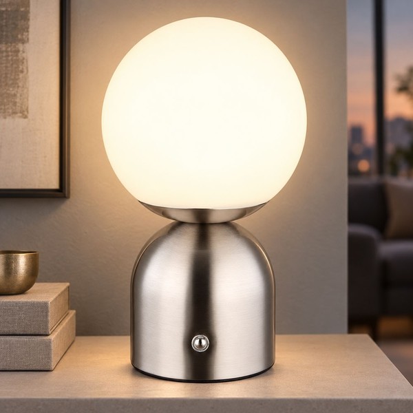 Tischleuchte Led Beistelllampe Nachttischlampe Touchdimmer Memory Nickel-image
