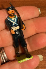 Vintage lead toy soldier hand-painted with riffle