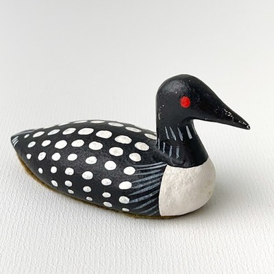 Common Loon Duck Decoy Heavy Paper Weight Bird - Vintage