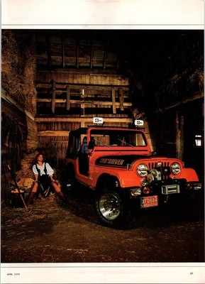 1979 Jeep CJ Wrangler Vintage Print Ad Farmer's Daughter Hay Loft Barn Wall Art