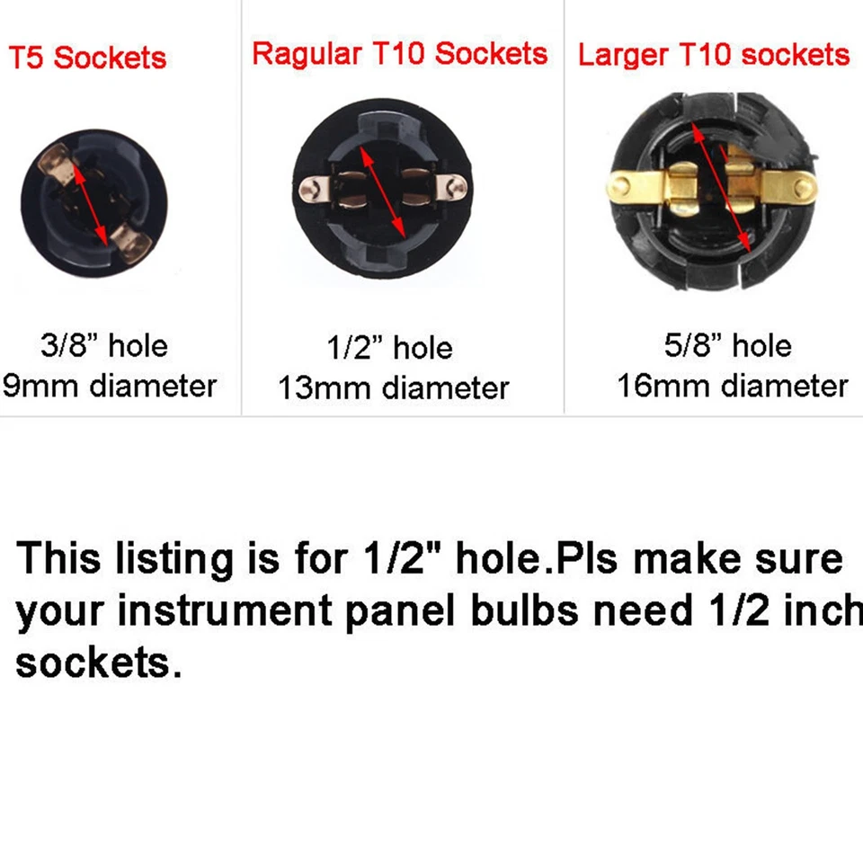 4X 194 Instrument Panel Cluster Light Bulb Lamp Dashboard Socket Plug For Toyota - Image 2 of 4