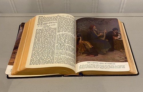 Holy Bible New Catholic Edition 1957 Needs TLC SEE PICS Fine Art Ed Illustrated - Foto 5 di 11