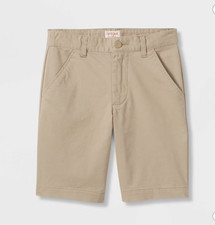 Boys' Flat Front Uniform Chino Shorts - Cat Jack Khaki Size 5 NWT