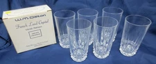 6 W.M. Dalton Cristal D'Arques French Lead Crystal Tumblers Glasses Verite NIB
