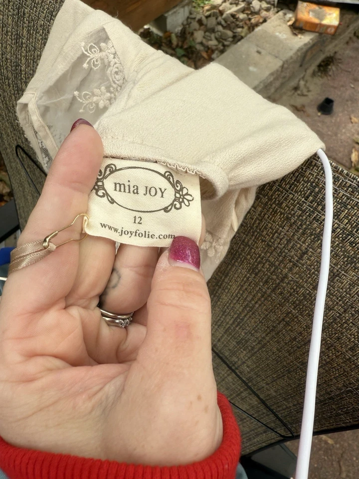 Joyfolie Catrin Mia Joy Princess Girls Lace Chiffon Long Dress Beige Size 12 - Image 4 of 4