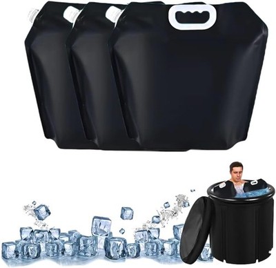 Ice Bath Bags, 5L Black Reusable Cold Plunge Tubs Water Chiller, Leakproof Porta