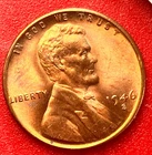 1946-S Lincoln Wheat Cent Penny GEM RED BU From an Original Bank Roll